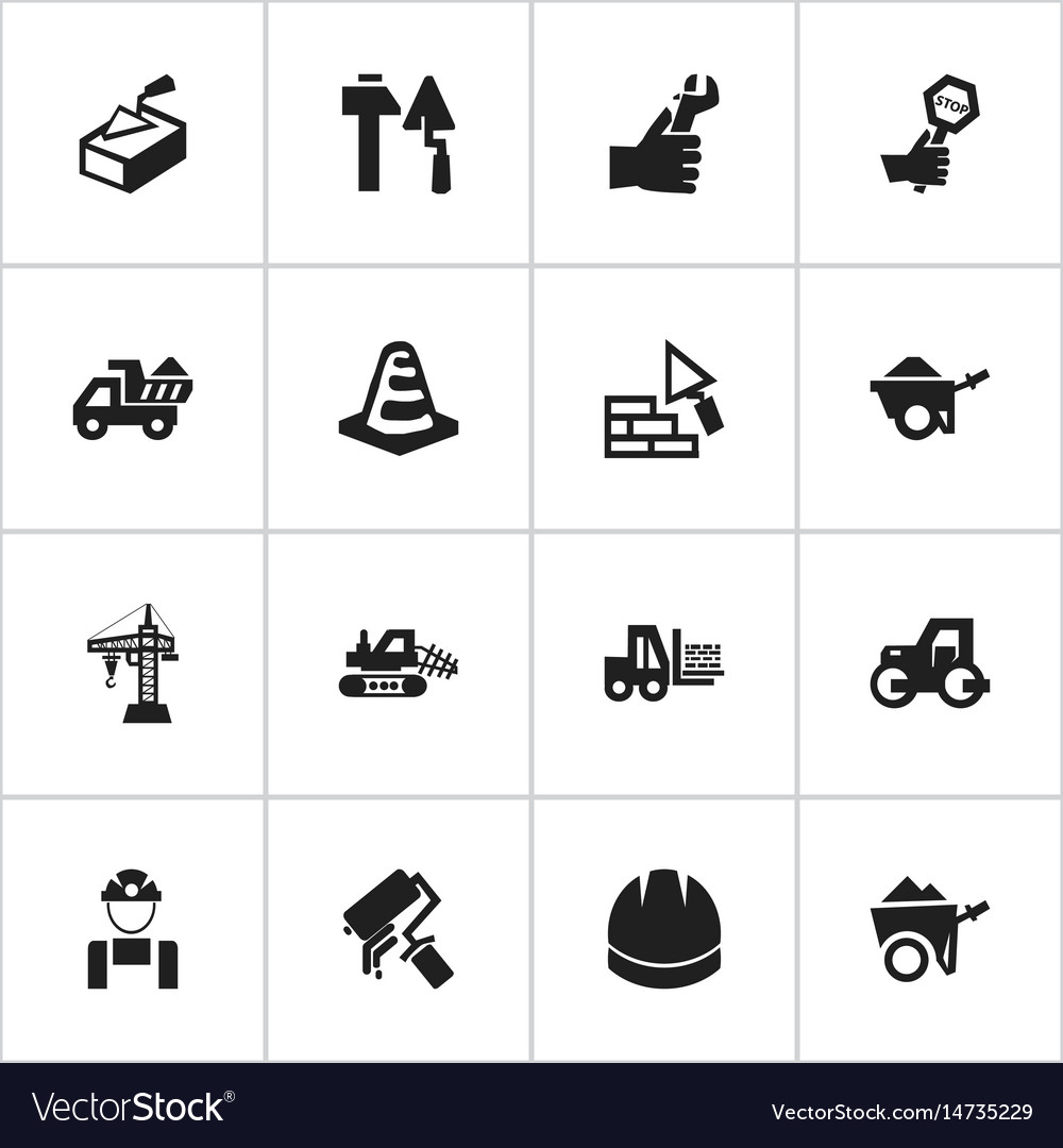 Set of 16 editable structure icons includes