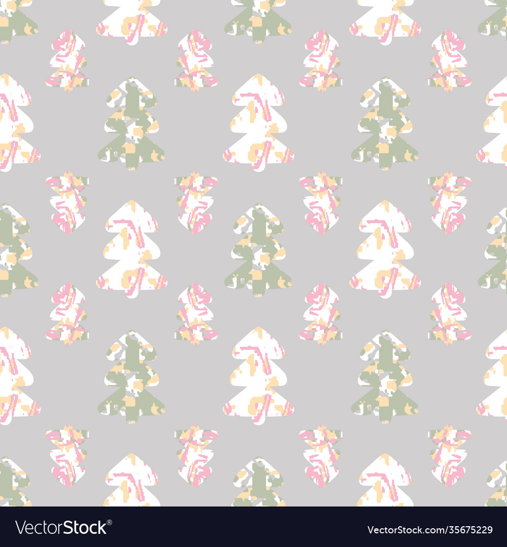 Spruce trees seamless pattern vector image Spruce trees seamless pattern