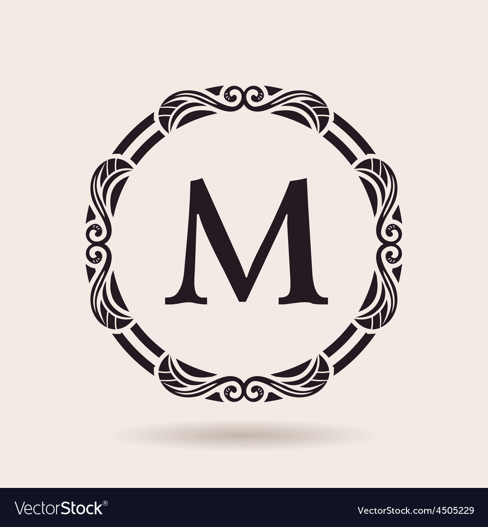 Vintage Letter M Abzeichen Vorlagen