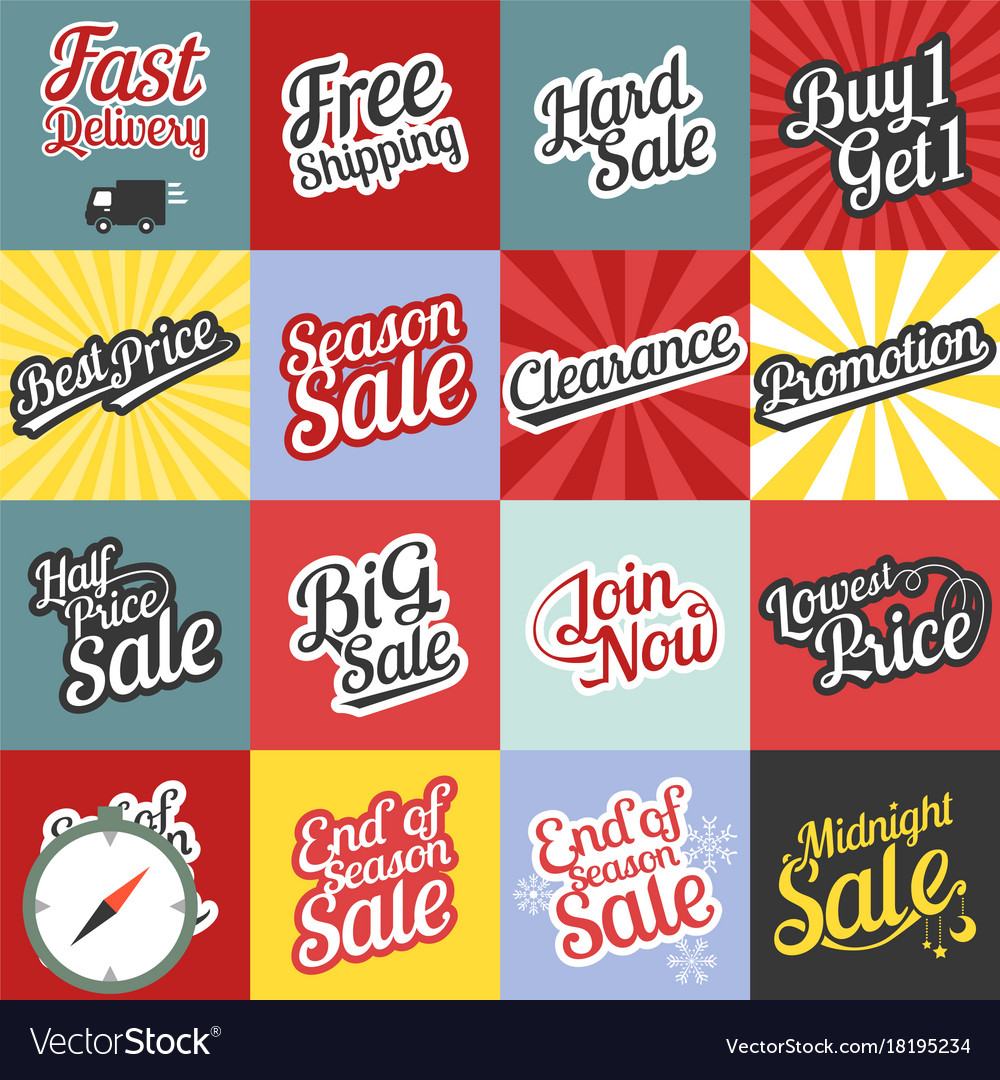 Big set of typographic for sale and promotion