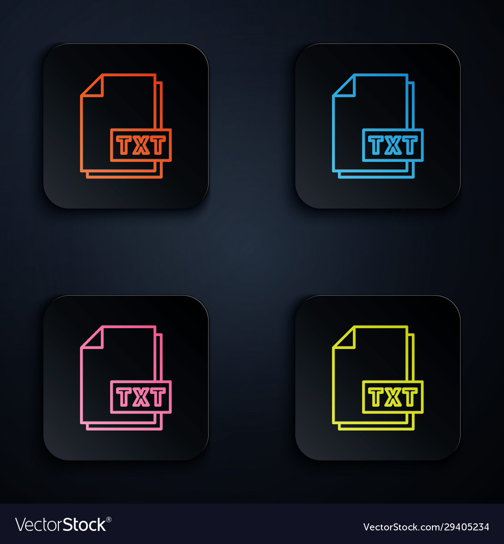 Color neon line txt file document download Vector Image