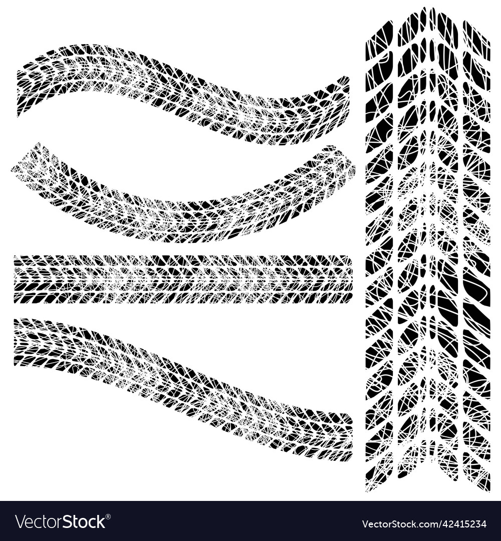 Grunge tires with white scribble pattern Vector Image