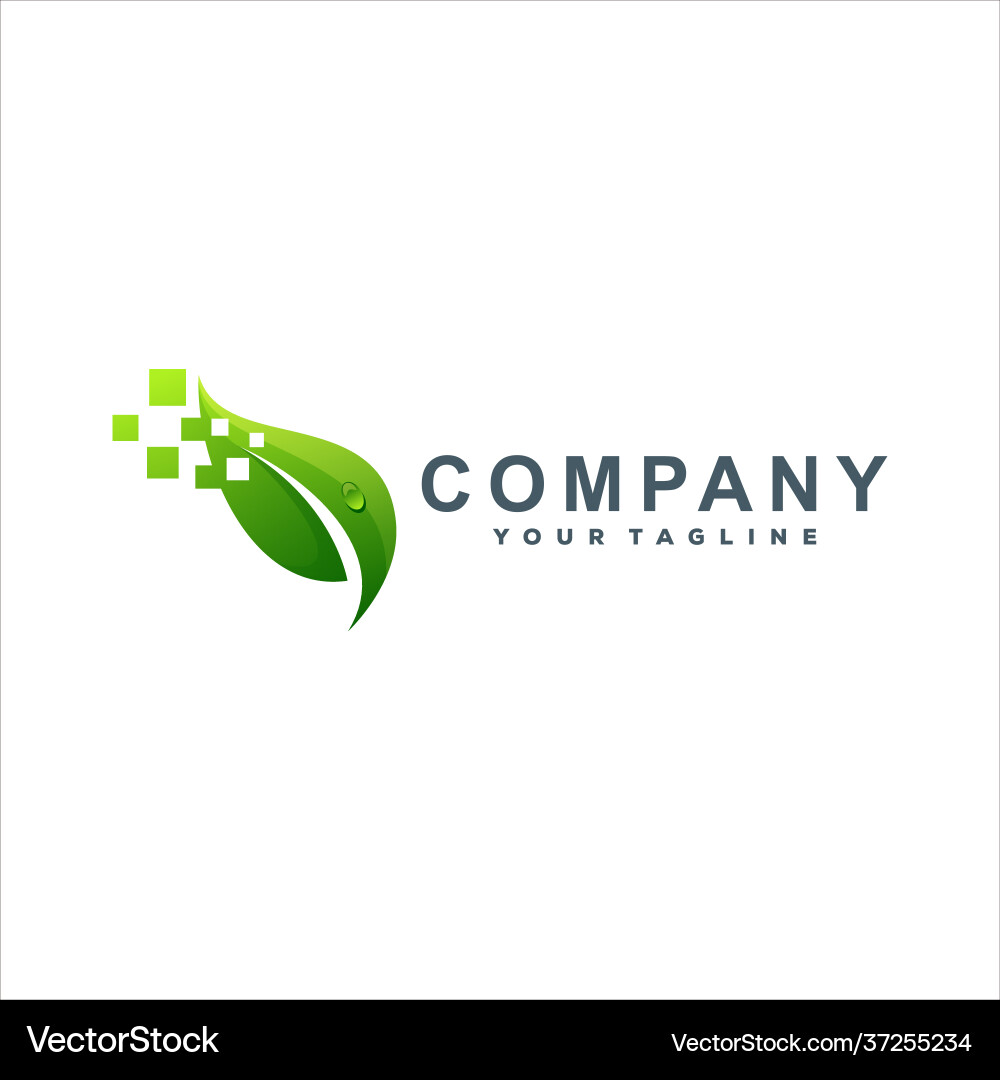Leaf color gradient logo design Royalty Free Vector Image