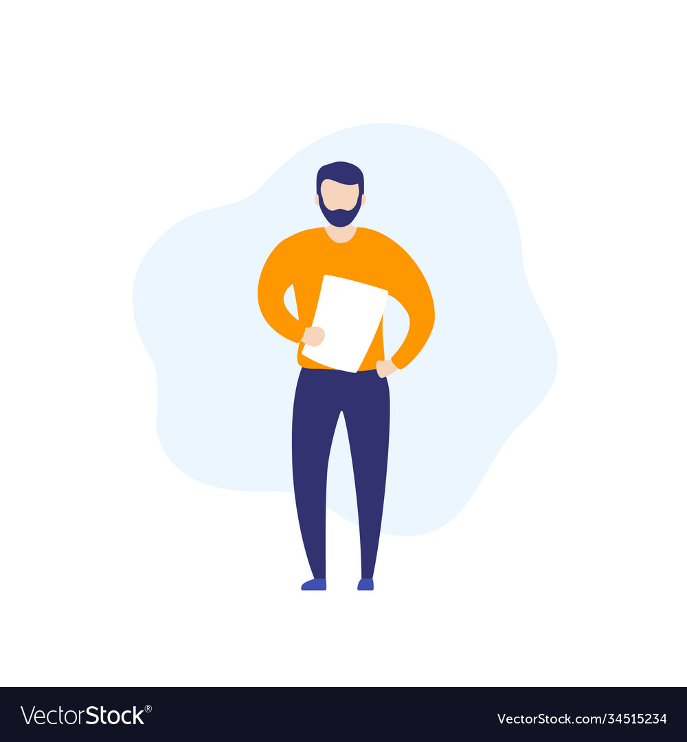 Man with list paper