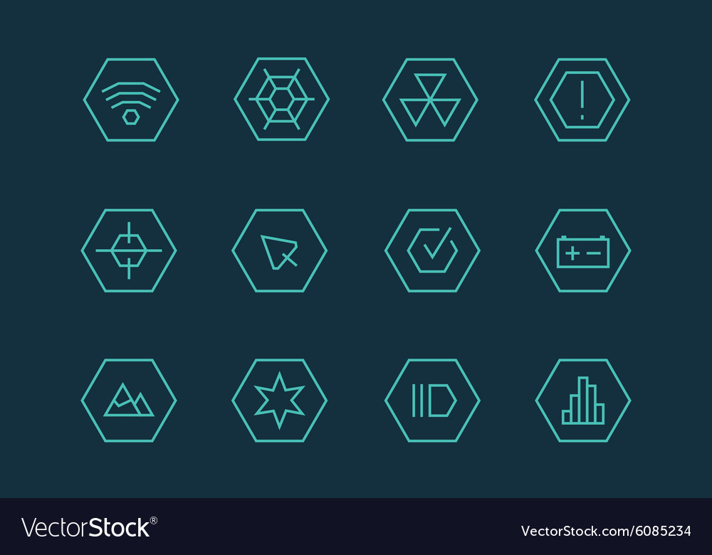 Outline ui technology icons set