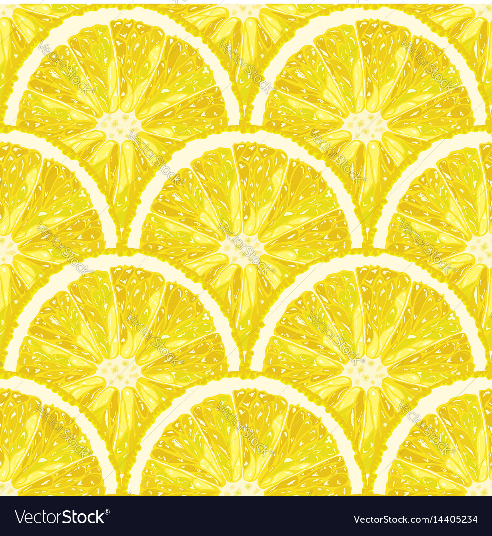 Seamless pattern of lemon slice citrus