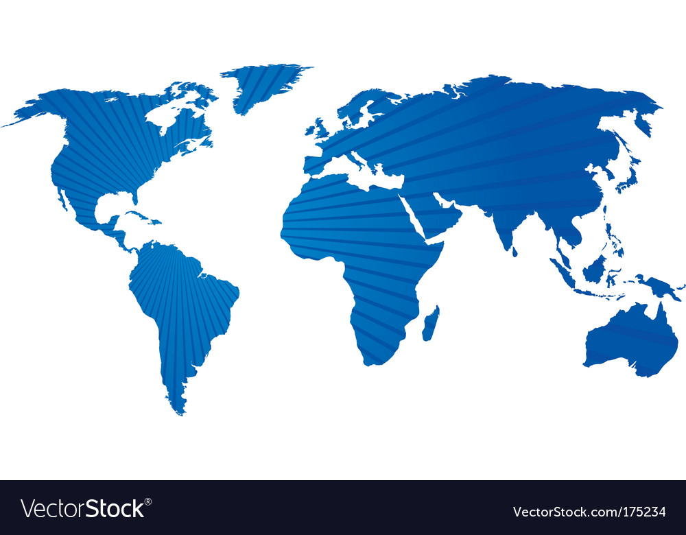 Stripey world map Royalty Free Vector Image - VectorStock