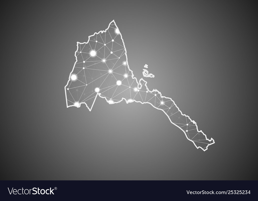Wireframe mesh polygonal eritrea map abstract vector image Wireframe mesh polygonal eritrea map abstract