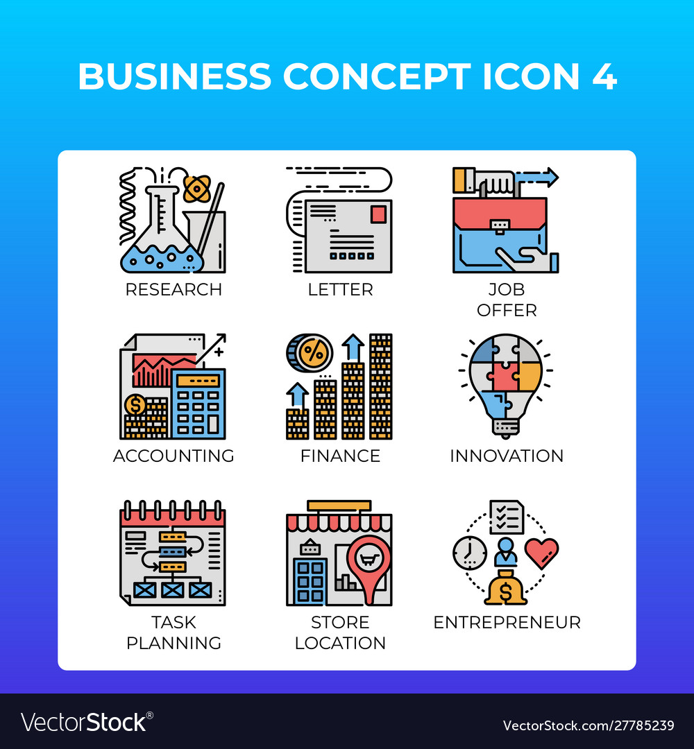 Business concept icons Royalty Free Vector Image