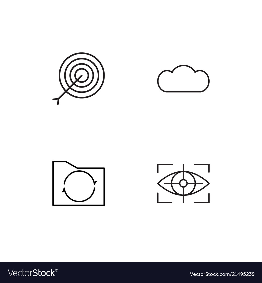 Cyber security linear icons set simple outline