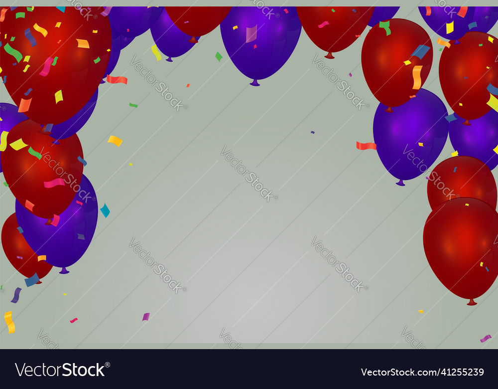 Happy Birthday Ballons rot und lila vector image Happy Birthday Ballons rot und lila