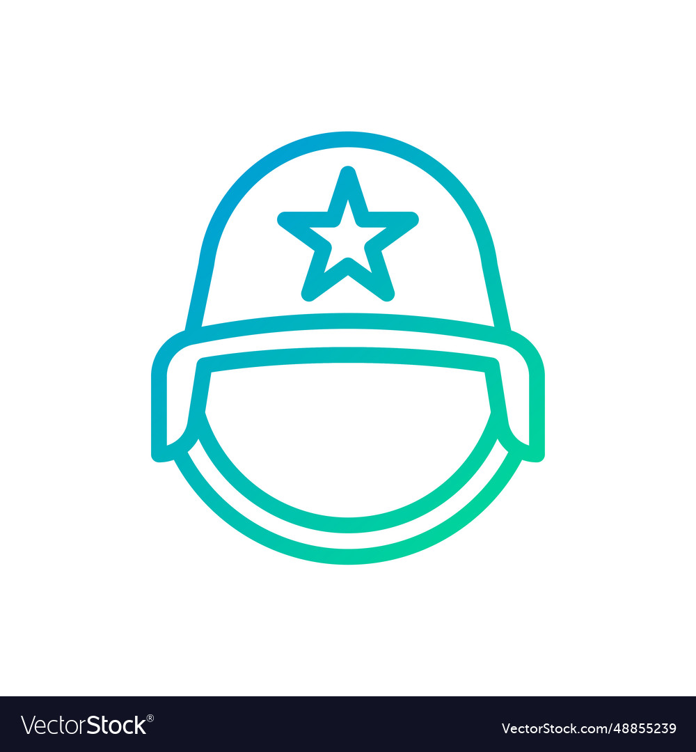 Helmet icon gradient green blue colour military vector image Helmet icon gradient green blue colour military