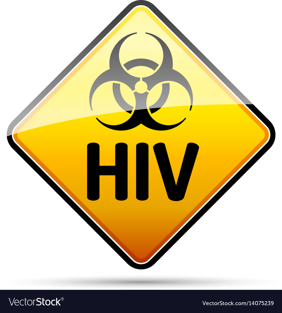 Hiv biohazard virus danger sign with reflect