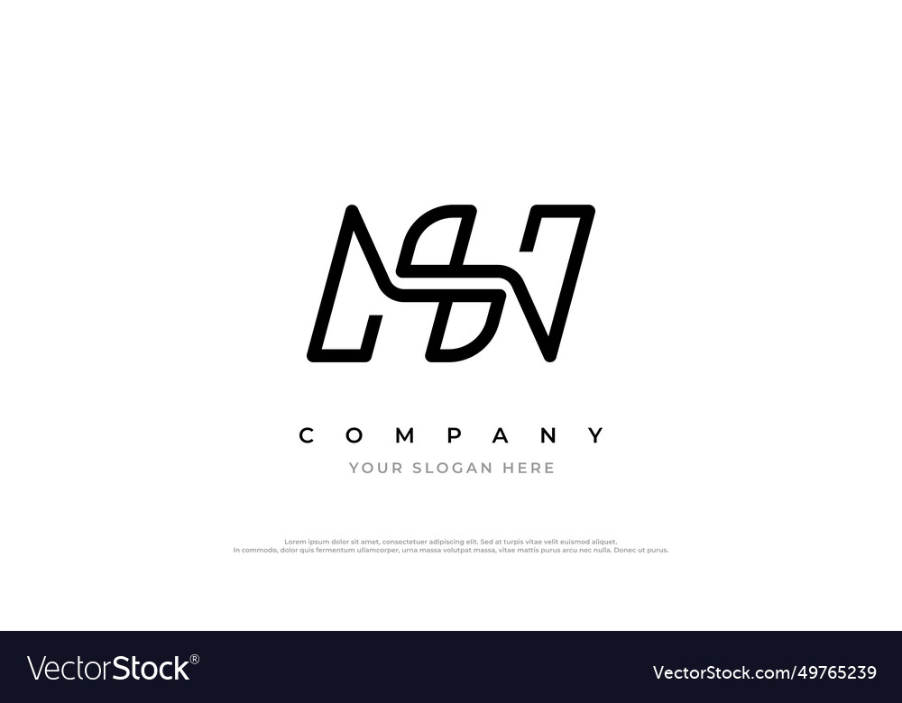 Letter sn logo or ns design