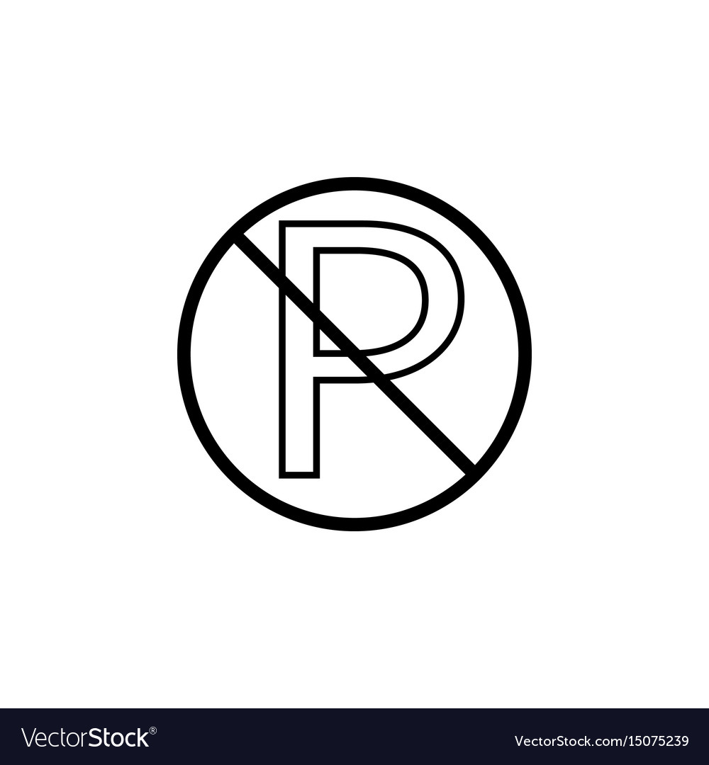 No parking line icon prohibition sign Royalty Free Vector