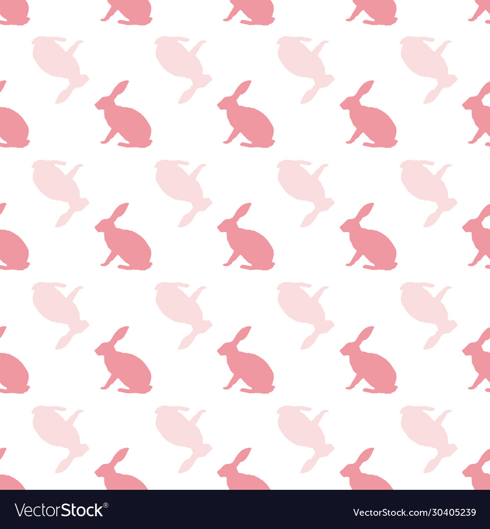 Pink and white hare rabbit repeat pattern Vector Image