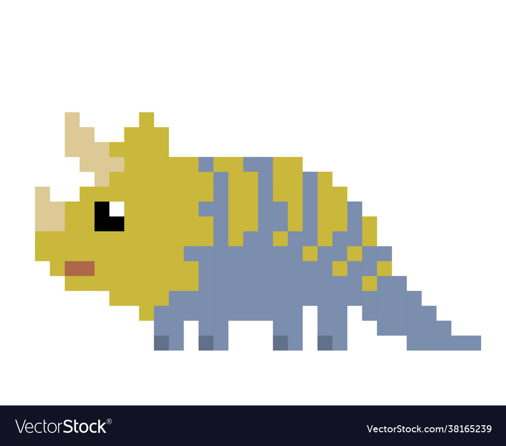 Pixel dinosaur image for game assets