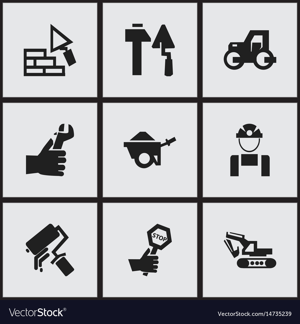 Set of 9 editable structure icons includes