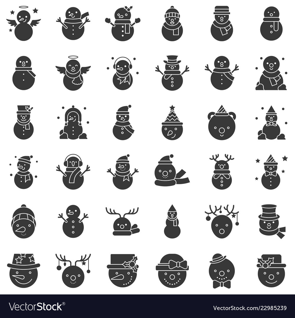 Snowman icon set for christmas and winter theme