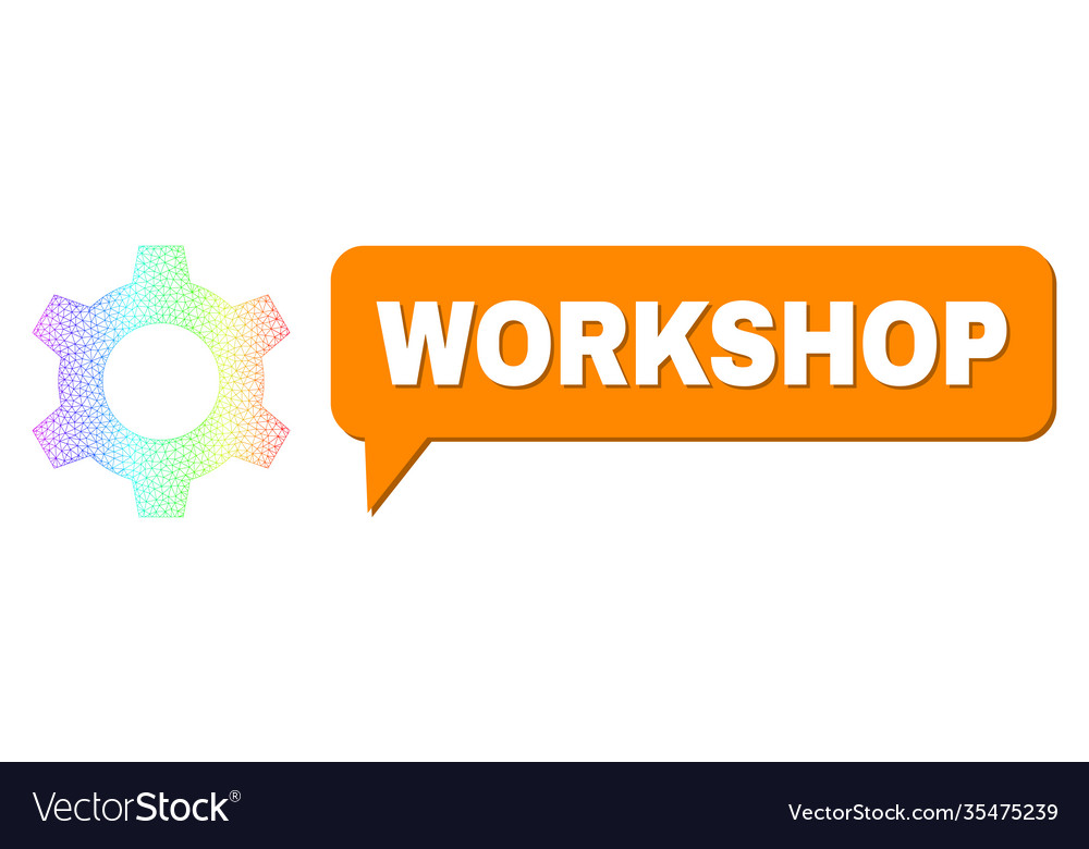Spectrum mesh gradient cog icon and workshop vector image Spectrum mesh gradient cog icon and workshop