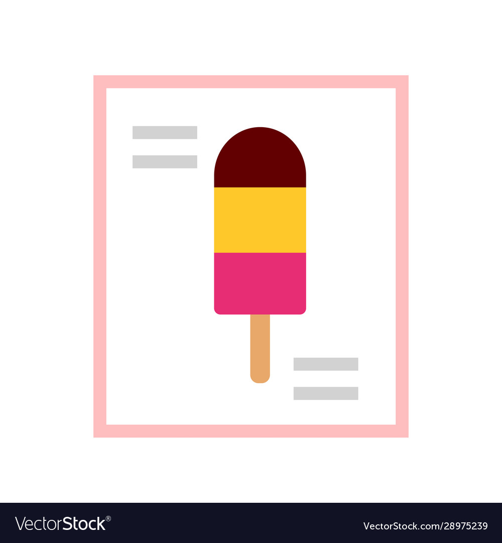 Striped ice cream on a stick icon flat isolated