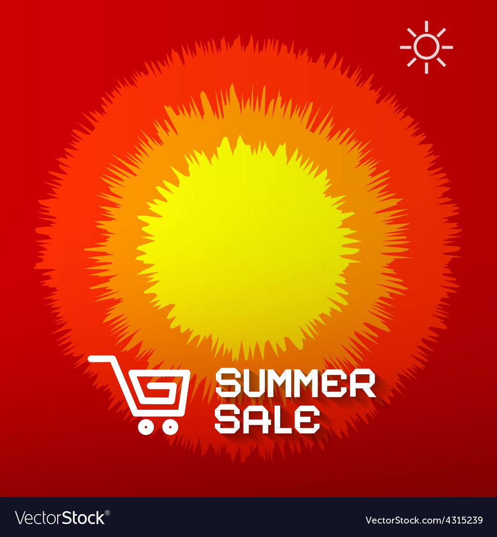 Summer sale paper title on abstract red - orange