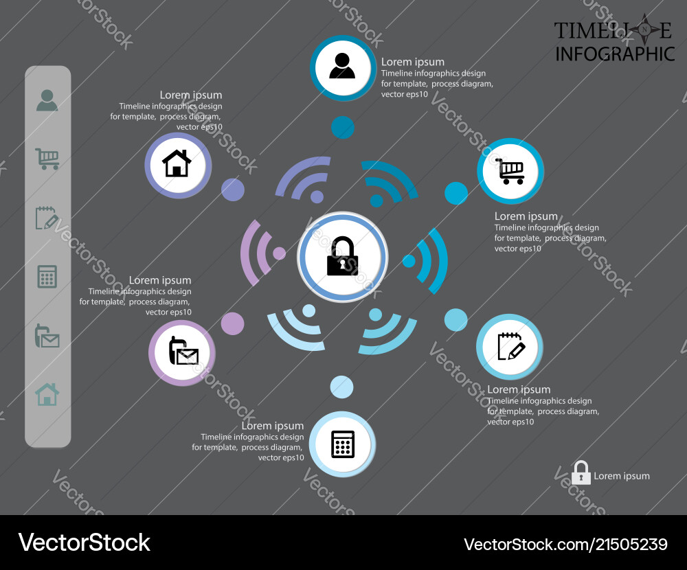 Time line info graphic design template Royalty Free Vector
