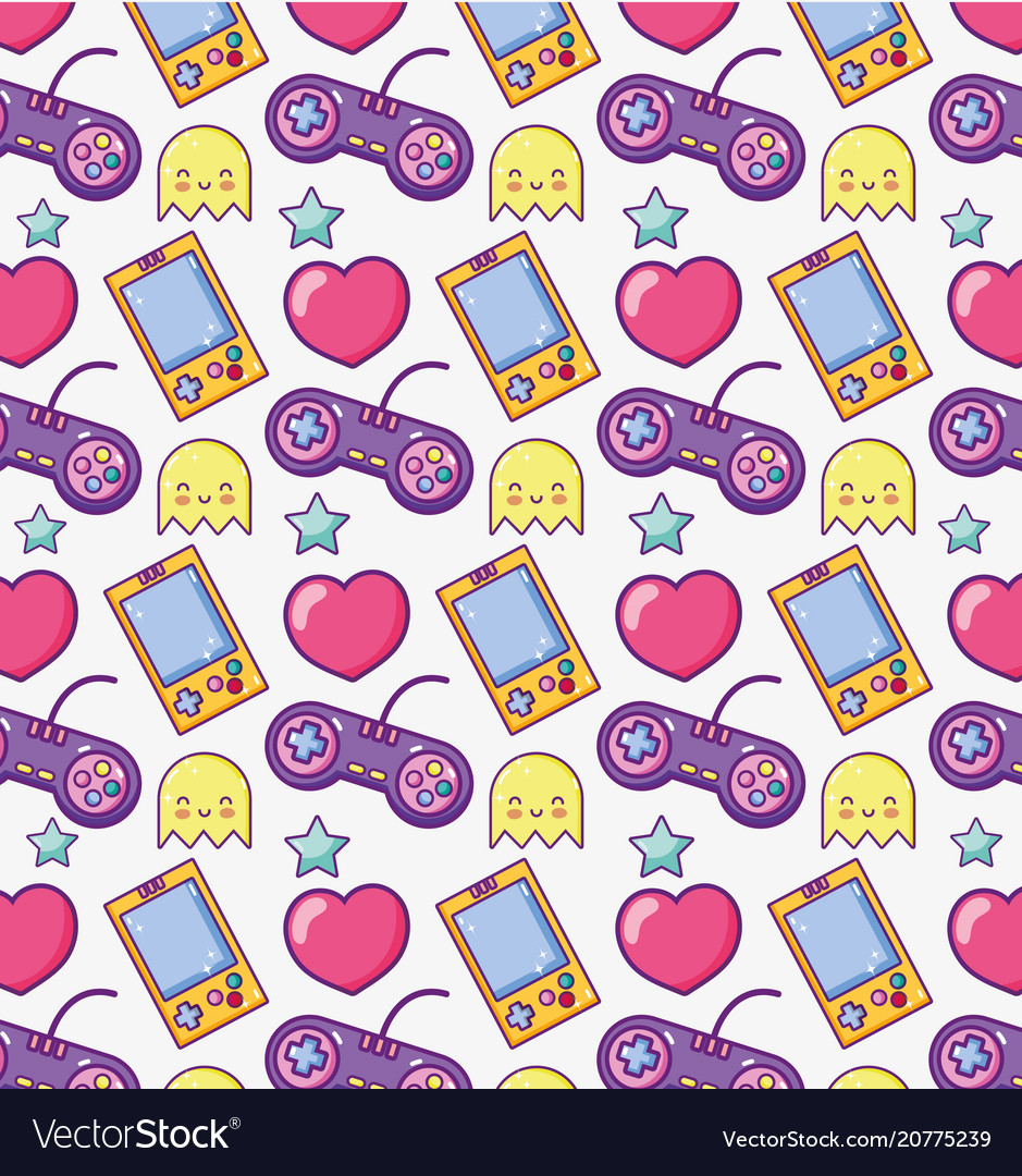 Videogame cartoons pattern background