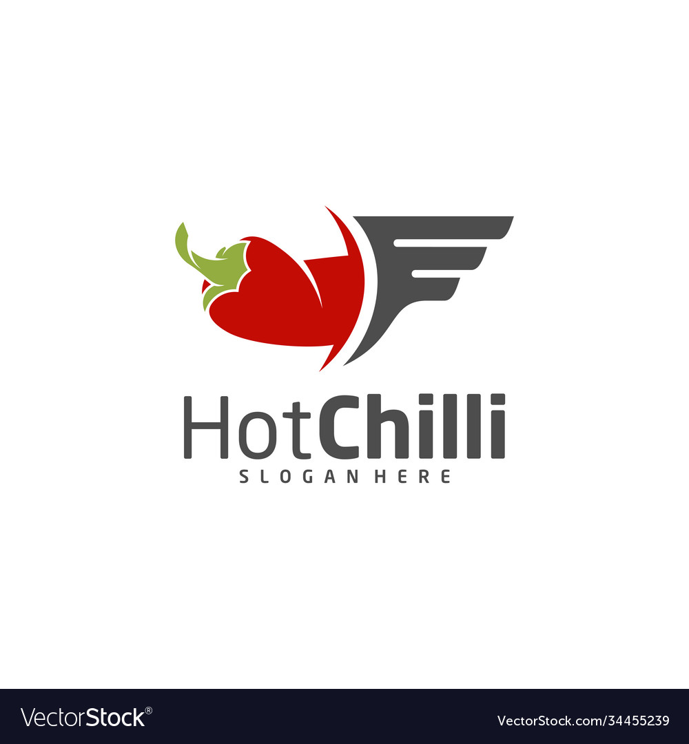 Wings chili logo design template red