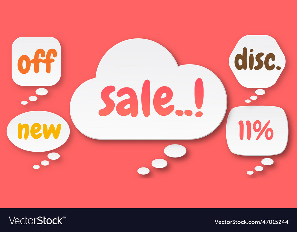 11 sale discount chat cloud promotion template