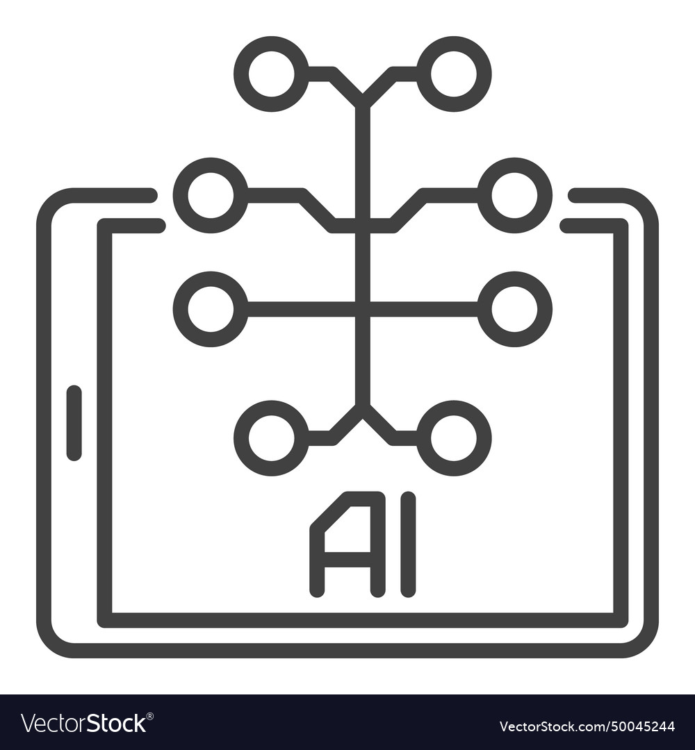 Ai brain on tablet screen artificial intelligence