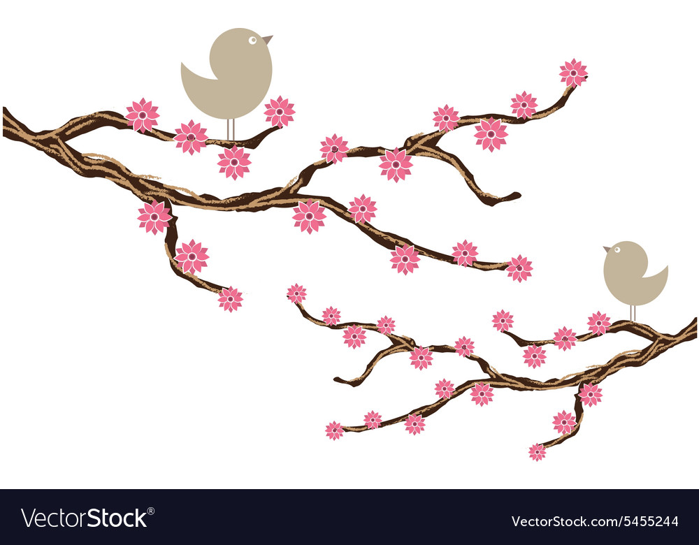 Birds on branches Royalty Free Vector Image - VectorStock