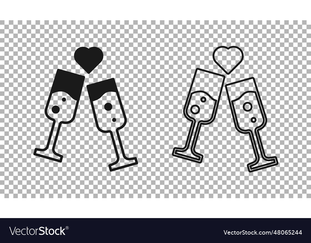 Black glass of champagne icon isolated Royalty Free Vector