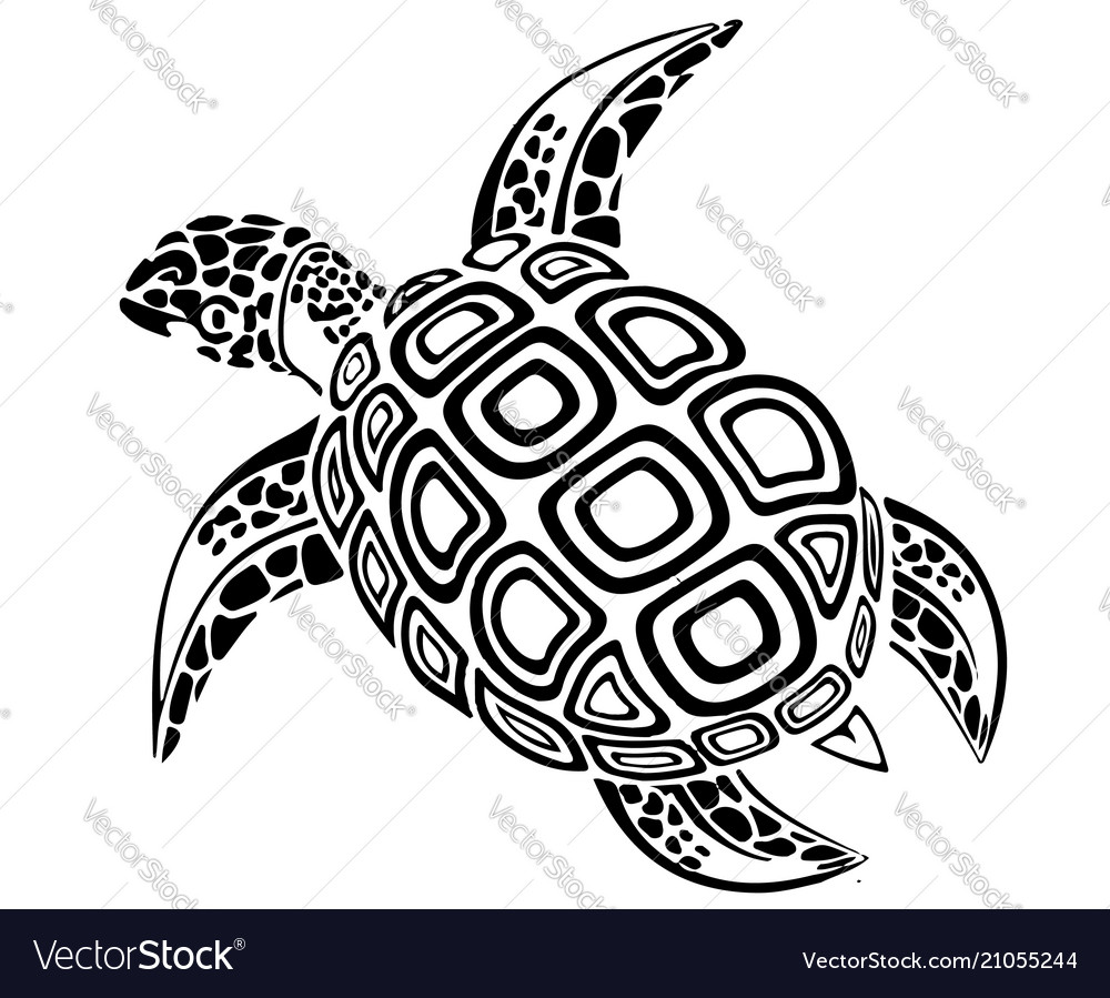 Black turtle Royalty Free Vector Image - VectorStock