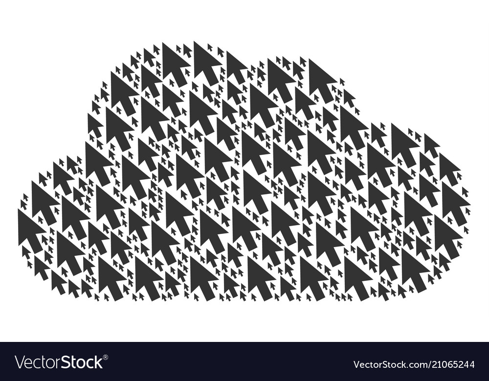 Cloud composition of cursor arrow icons vector image Cloud composition of cursor arrow icons