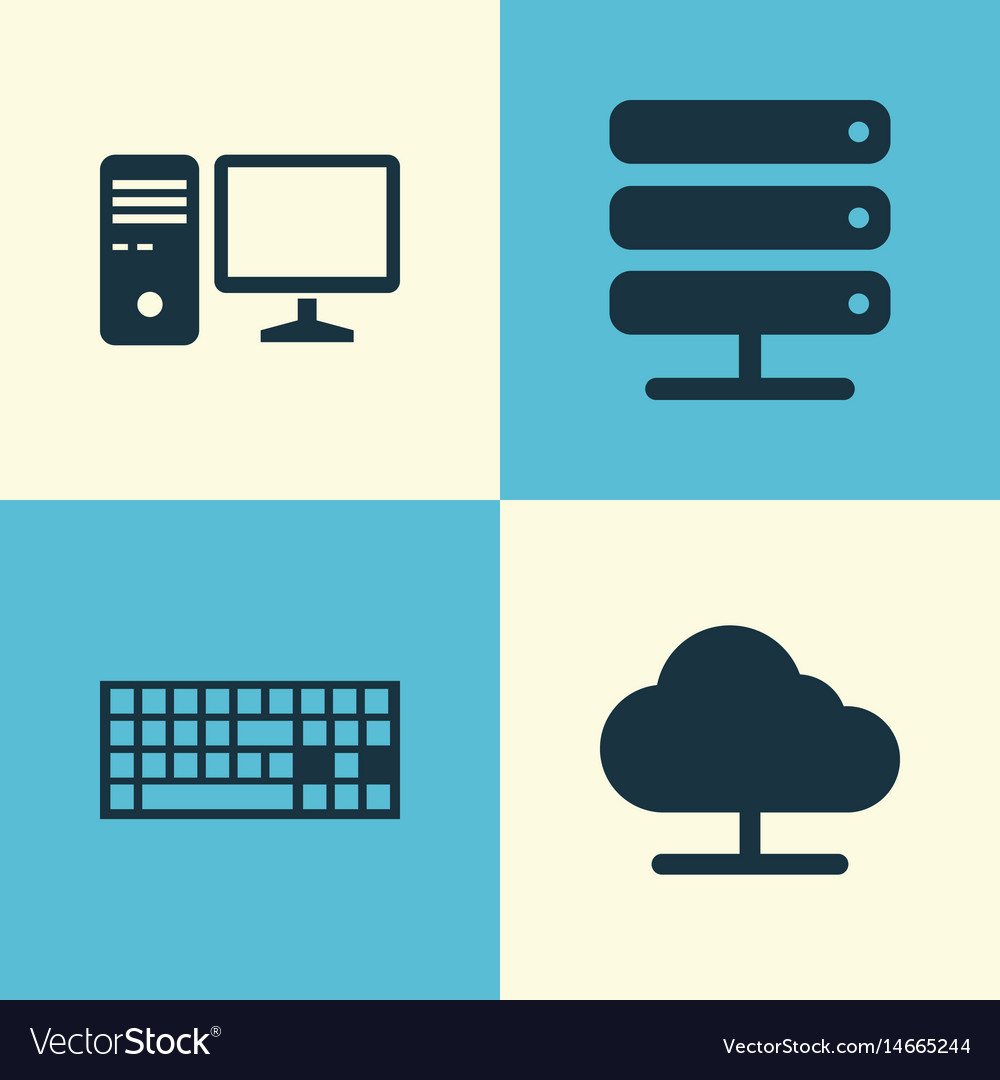 Computer icons set collection of personal Vector Image