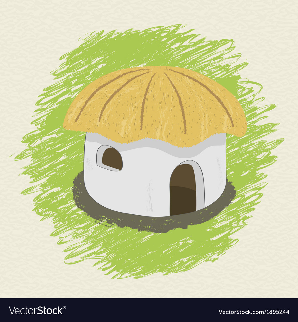 Drawing African Hut On Background Royalty Free Vector Image