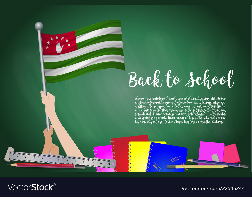 flag of abkhazia on black chalkboard background vector image black chalkboard background for design