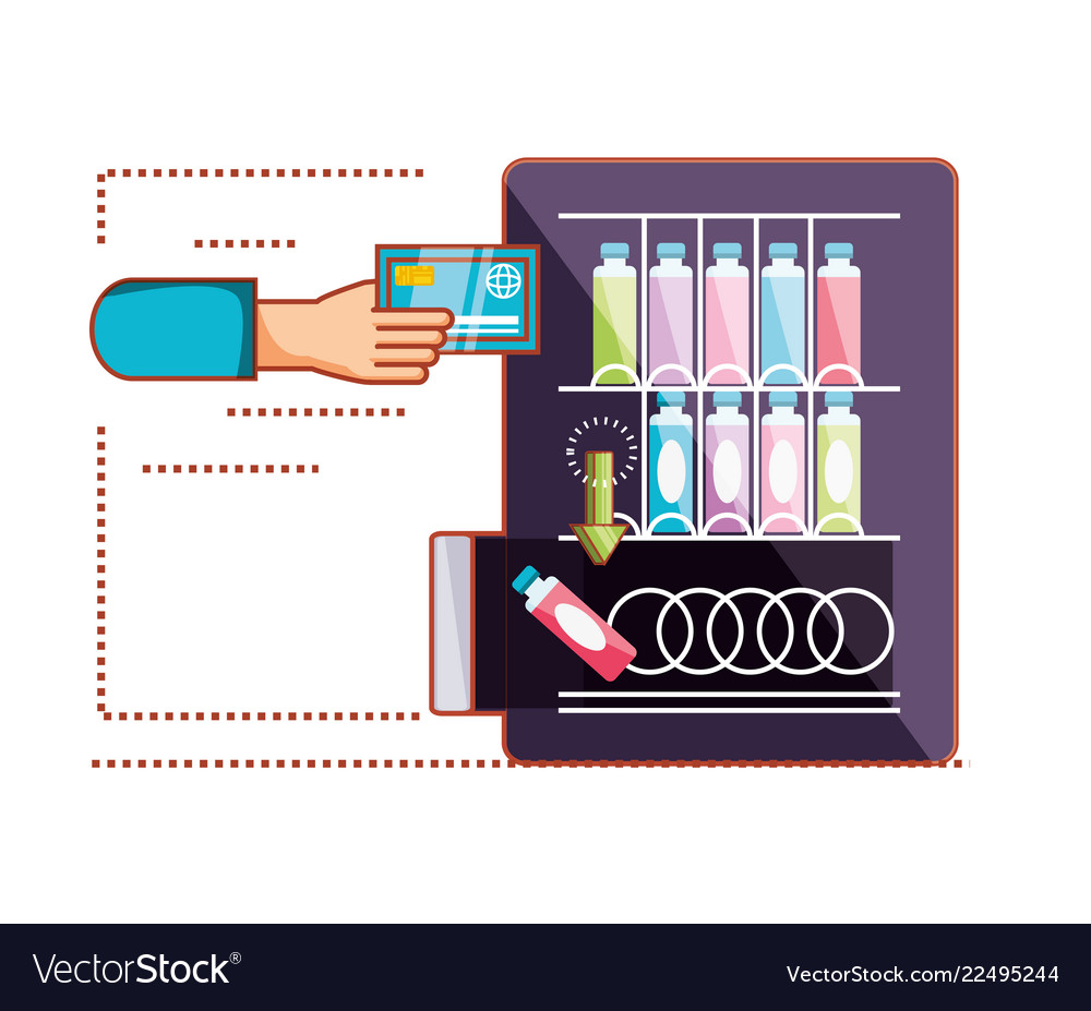 Hand using dispenser of beverage machine