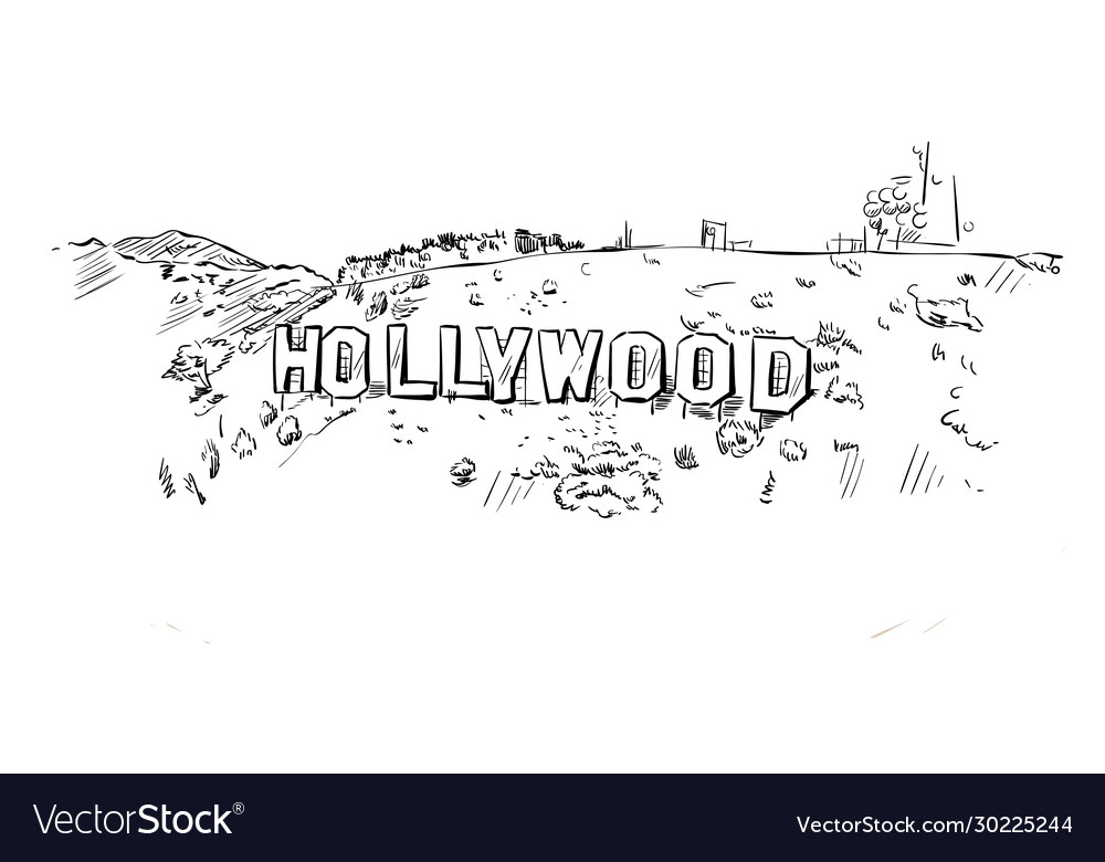 Hollywood Hill Sketch Landscape