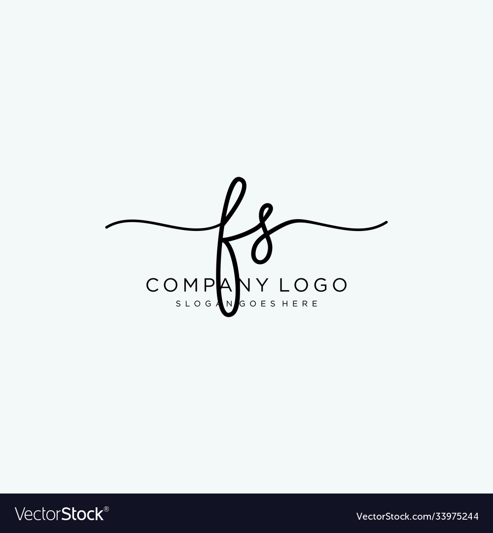 Initial fs handwriting logo with circle template Vector Image