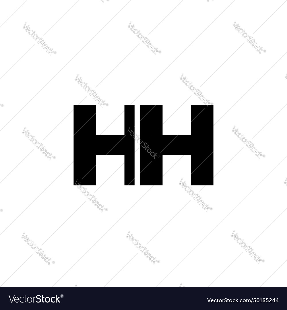 Letter h and hh logo design template minimal Vector Image