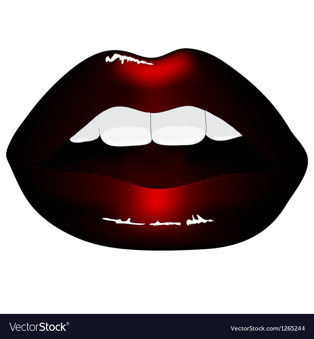 red lips isolated on