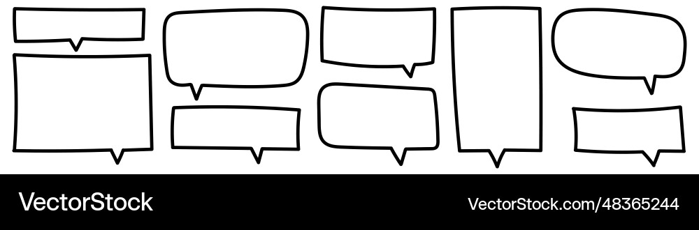Speech bubbles and text balloons drawn with comic Vector Image