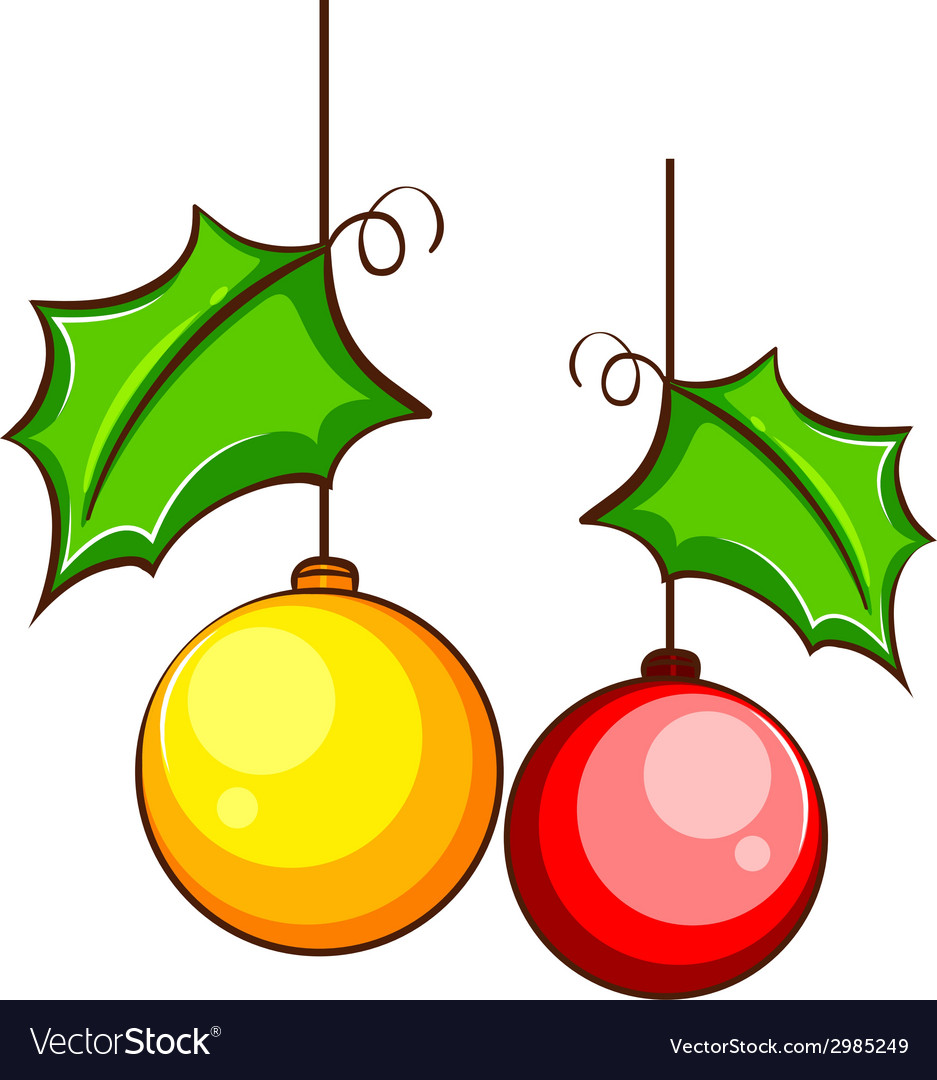 a-simple-coloured-drawing-of-a-christmas-decor-vector-image