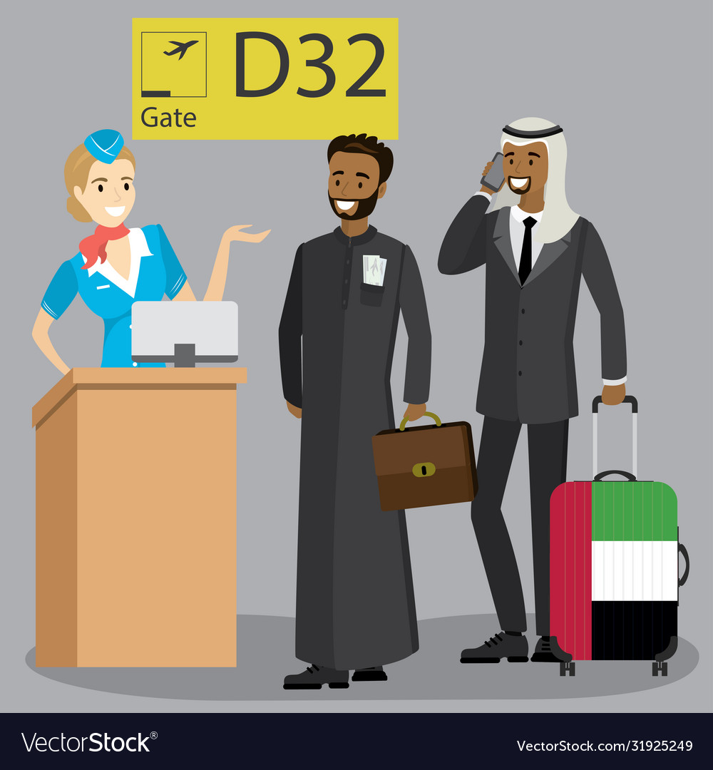 Arab Businessmen at Airport Departure