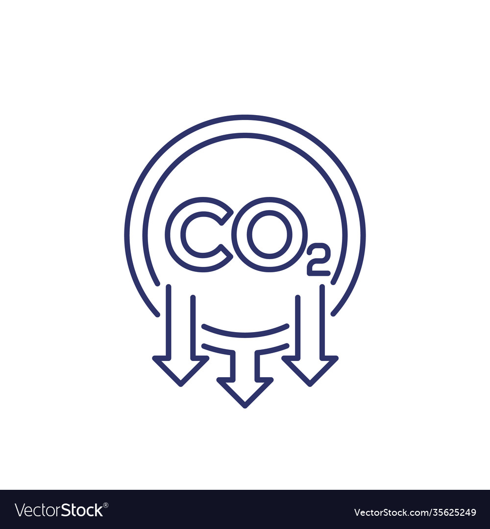 Co2 reduce carbon emissions line icon