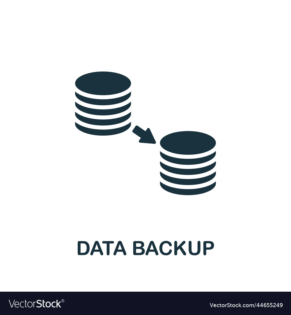 Data backup icon monochrome simple cyber security vector image Data backup icon monochrome simple cyber security