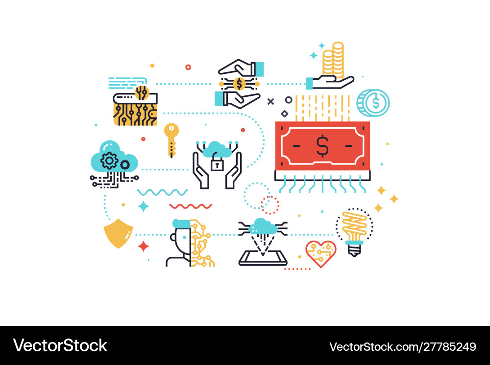 Fintech financial technology concept Royalty Free Vector
