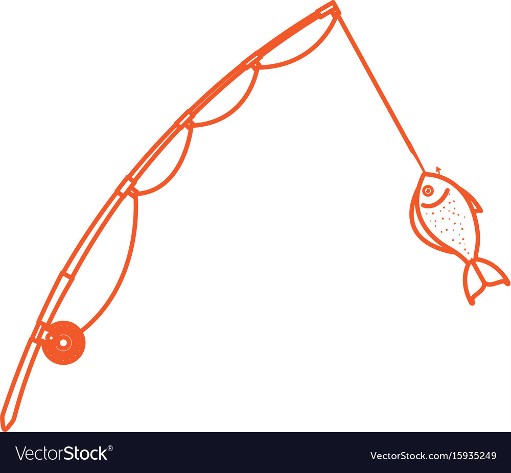 Fishing Rod Isolated Icon Royalty Free Vector Image